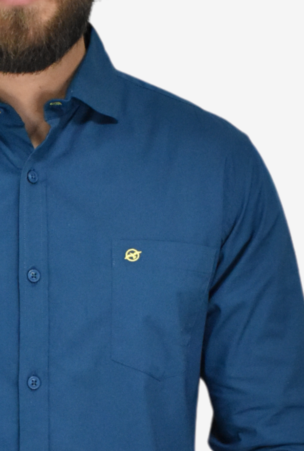 Camisa Manga Larga Azul Petróleo Para Hombre DMCML01