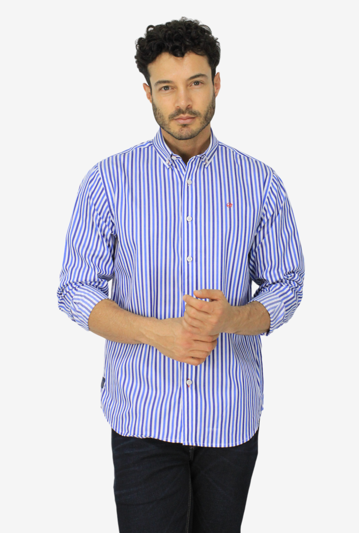 Camisa Manga Larga Azul Medio para Hombre DMCML3118