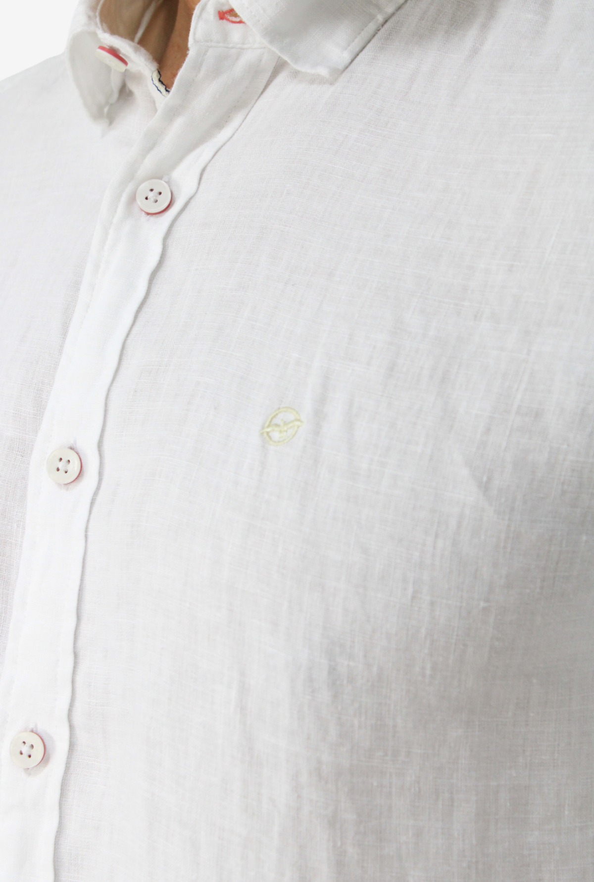 Camisa Manga Corta de Lino Blanca para Hombre DMCMC3053