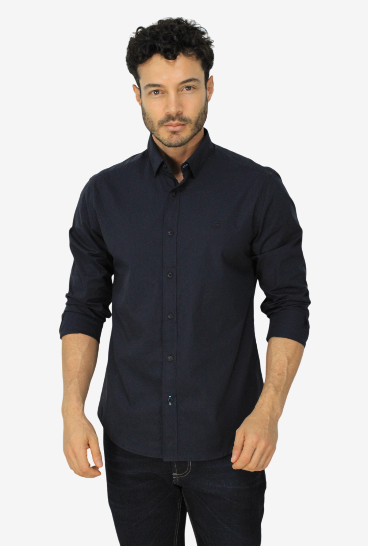 Camisas manga larga negra para hombre hotsell