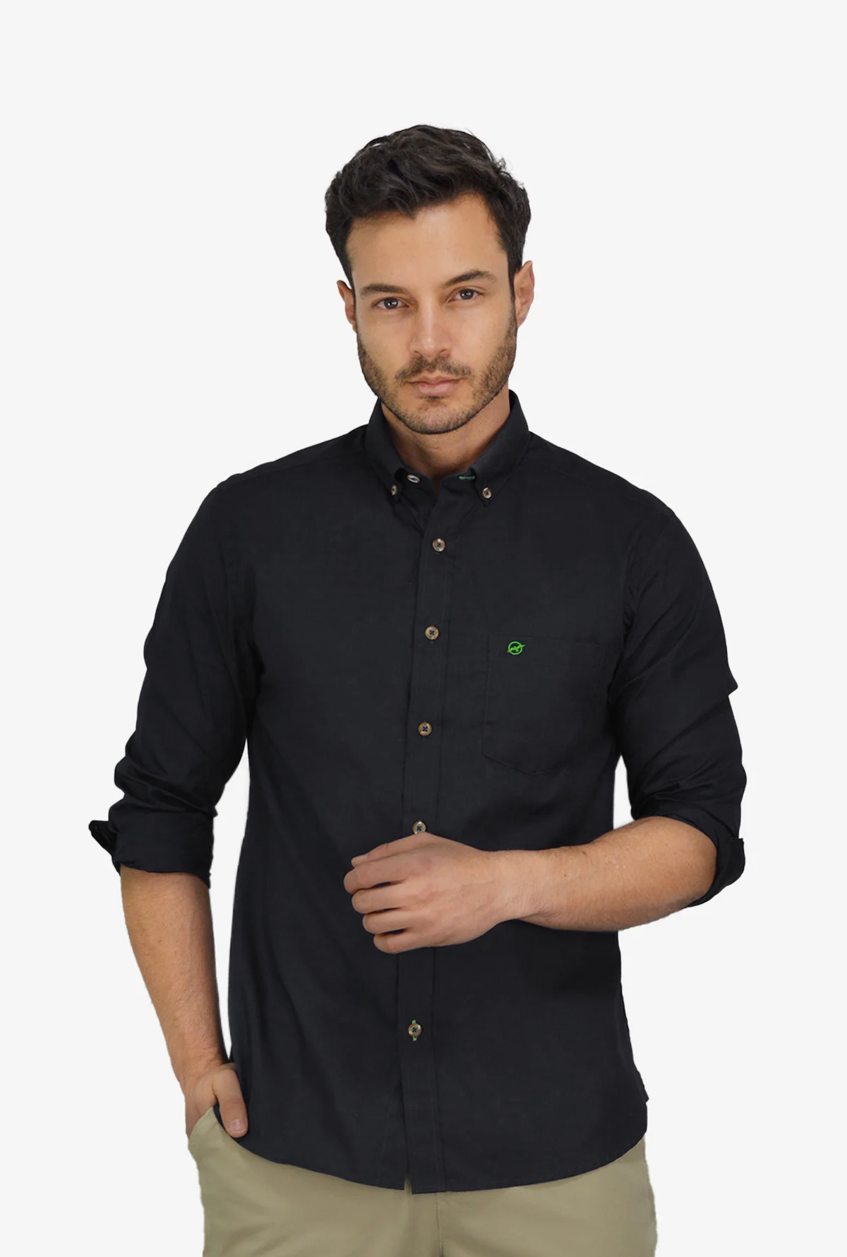 Camisa Manga Larga Negra Para Hombre DMCML15