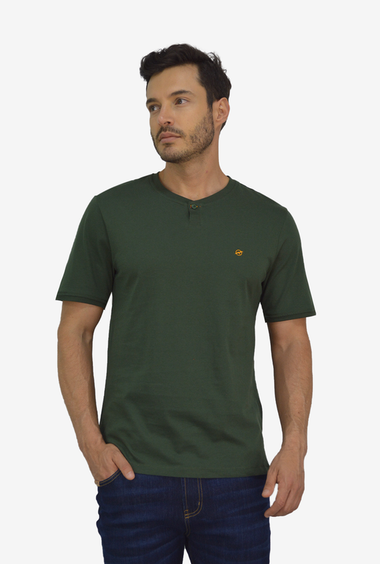 Camiseta Verde Militar Para Hombre TS3041