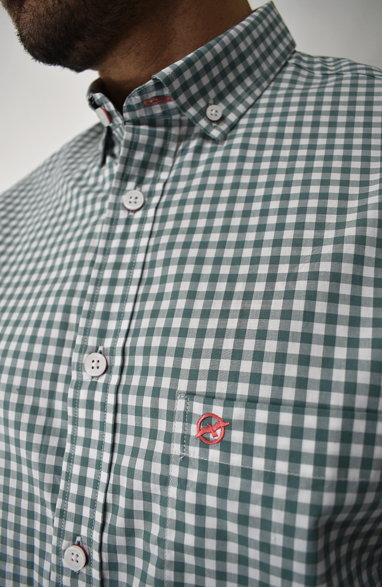 Camisa Manga Larga a cuadros Verde claro para Hombre