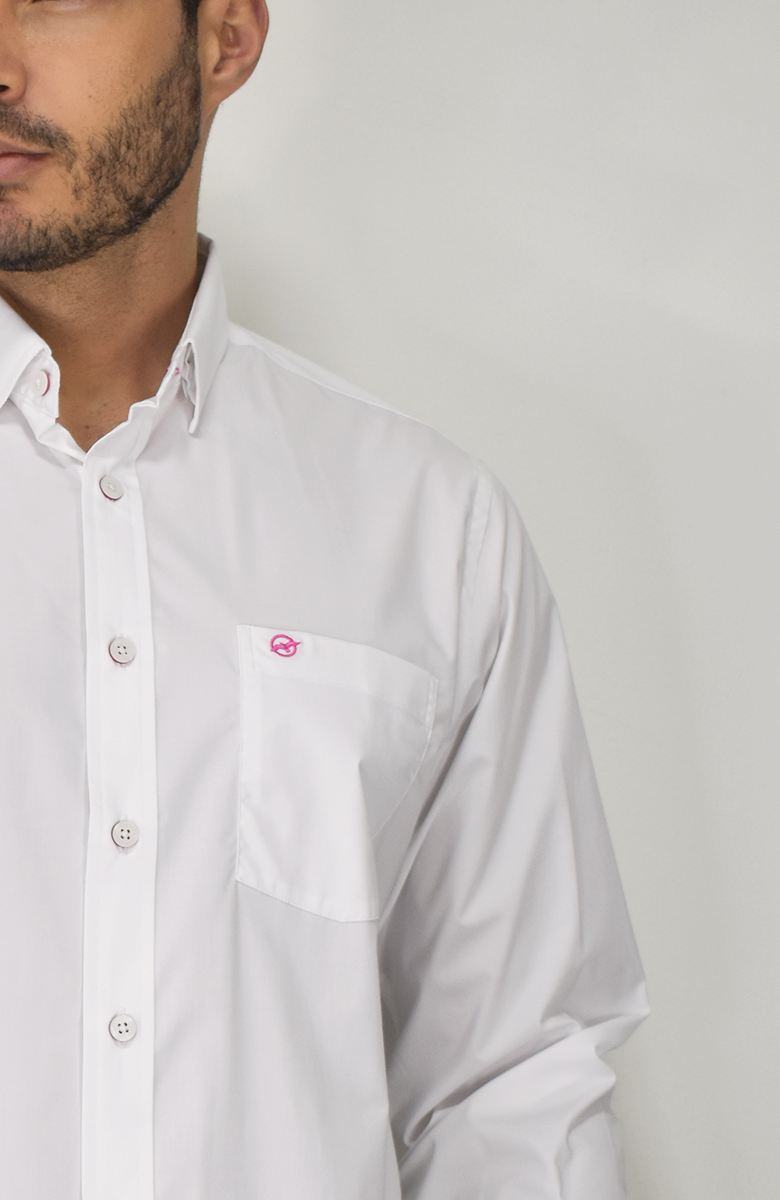 Camisa Manga Larga Blanca para Hombre