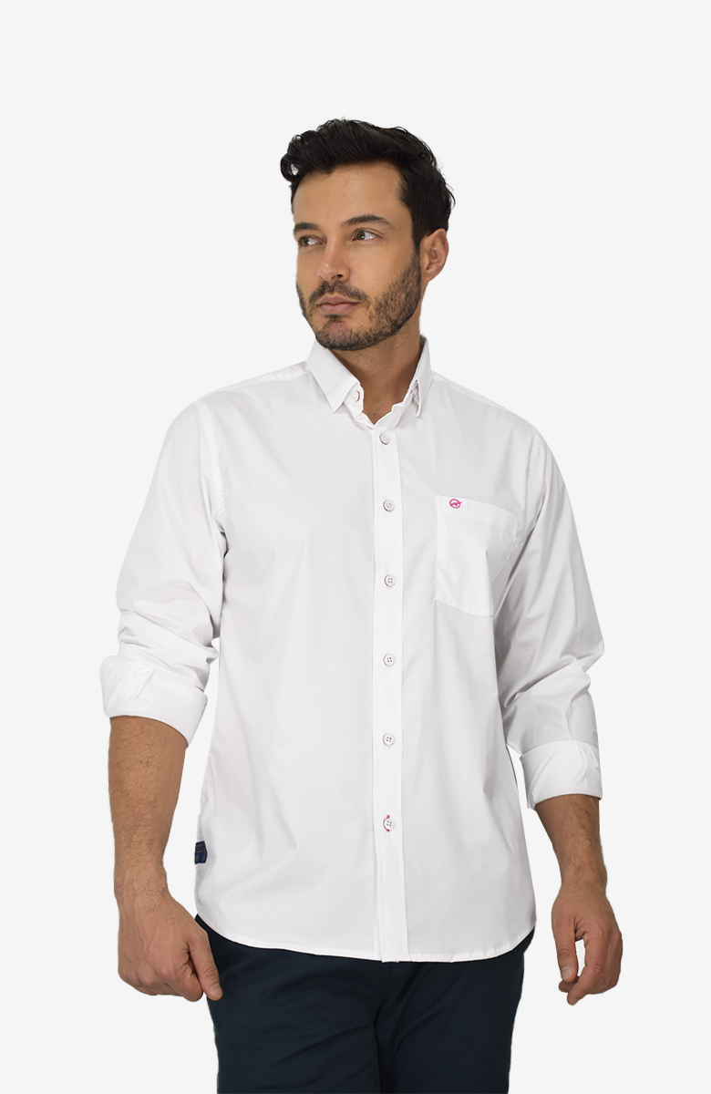 Camisa Manga Larga Blanca para Hombre