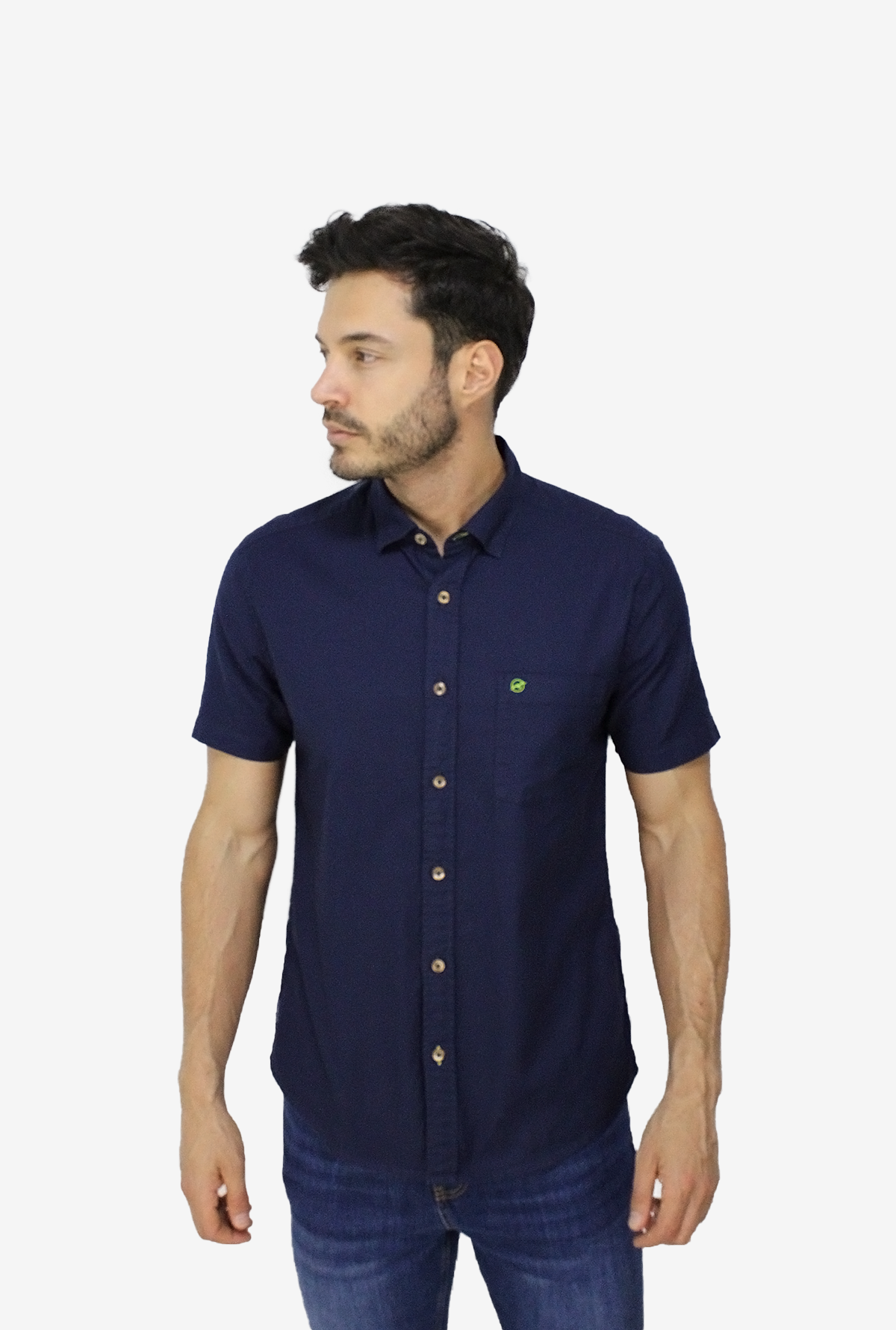 Camisa manga corta azul para hombre CMC3054