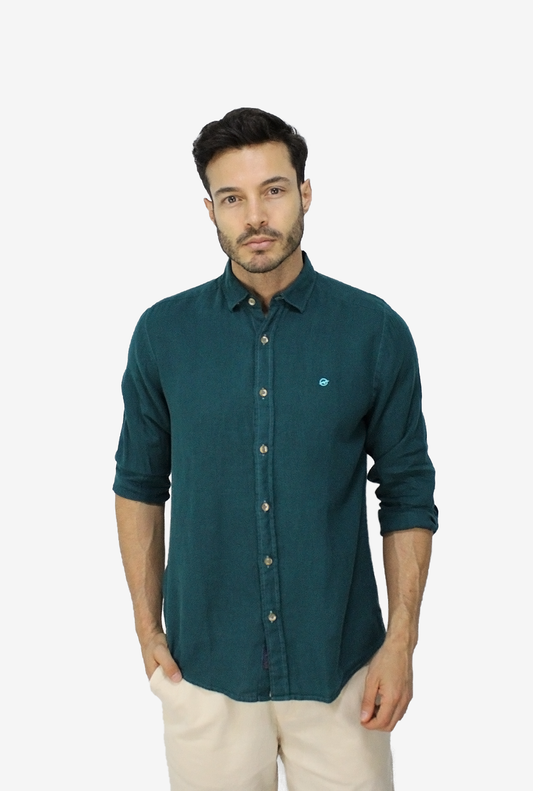 Camisa Manga Larga Verde para Hombre CML3053