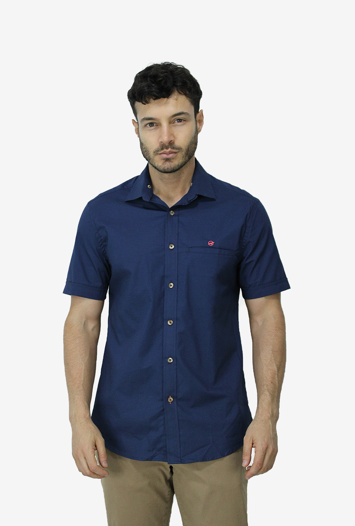 Camisa Manga Corta Cuello Removible Azul Hombre DMCMCB16