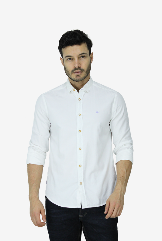 Camisa Manga Larga Oxford Blanca para Hombre CML3054