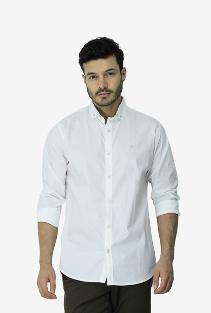 Camisa Manga Larga Blanca Para Hombre DMCMCY01