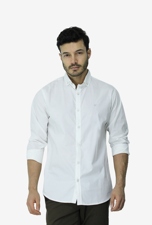 Camisa Manga Larga Blanca Para Hombre DMCMCY01