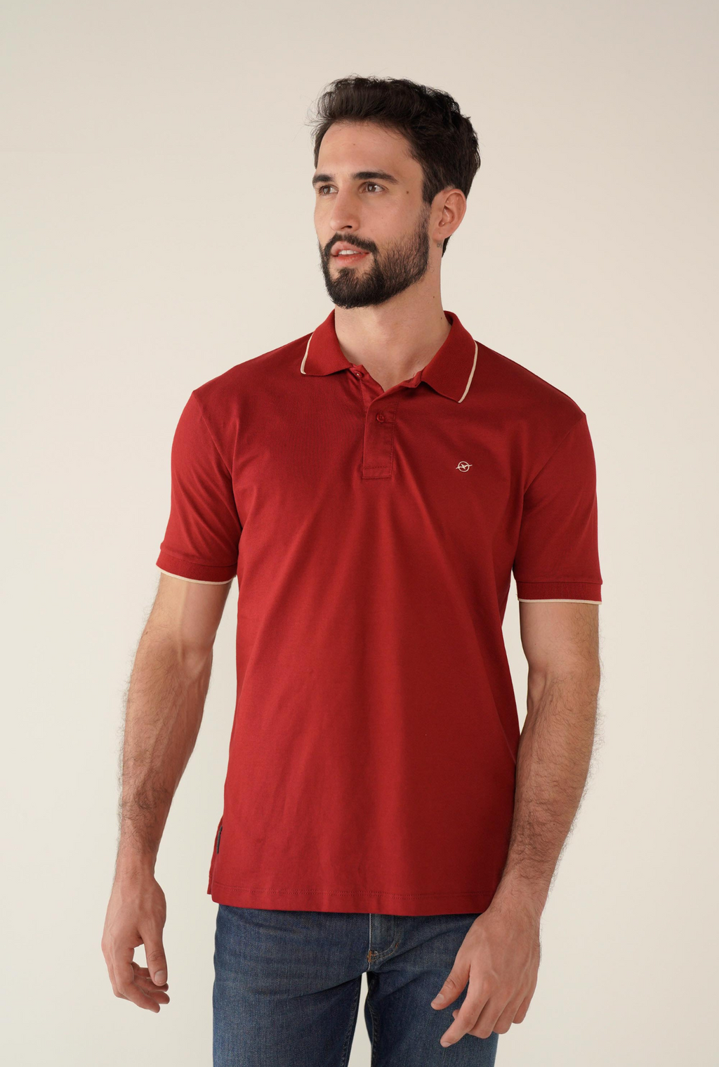 Camiseta Tipo Polo Roja Para Hombre DMCPM010