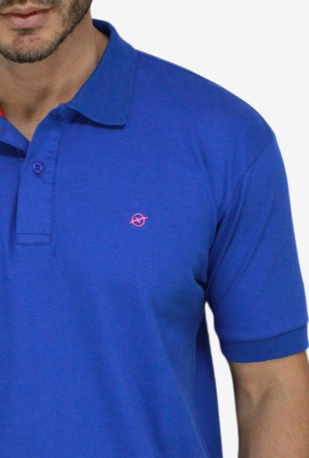 Camiseta Tipo Polo Azul Para Hombre  DMCPB08