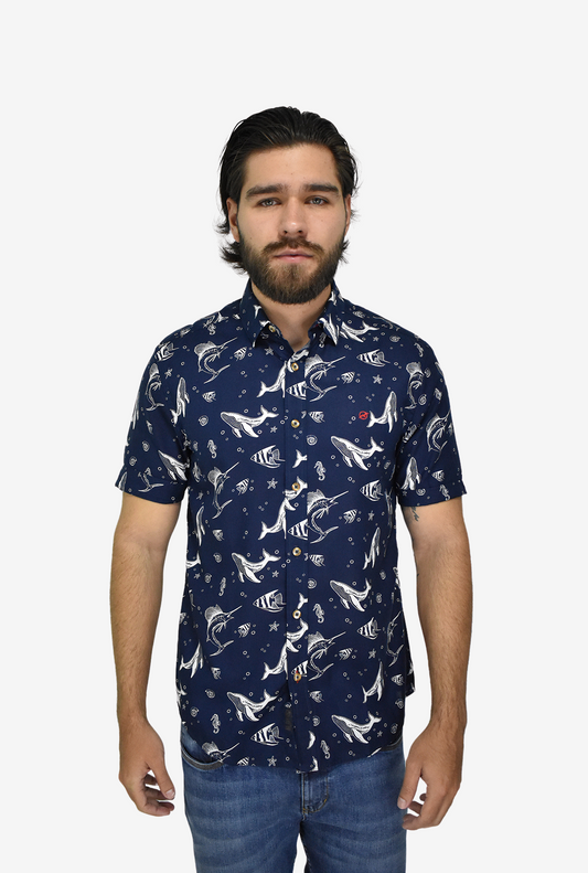 Camisa Manga corta Azul para Hombre DMCMC3063