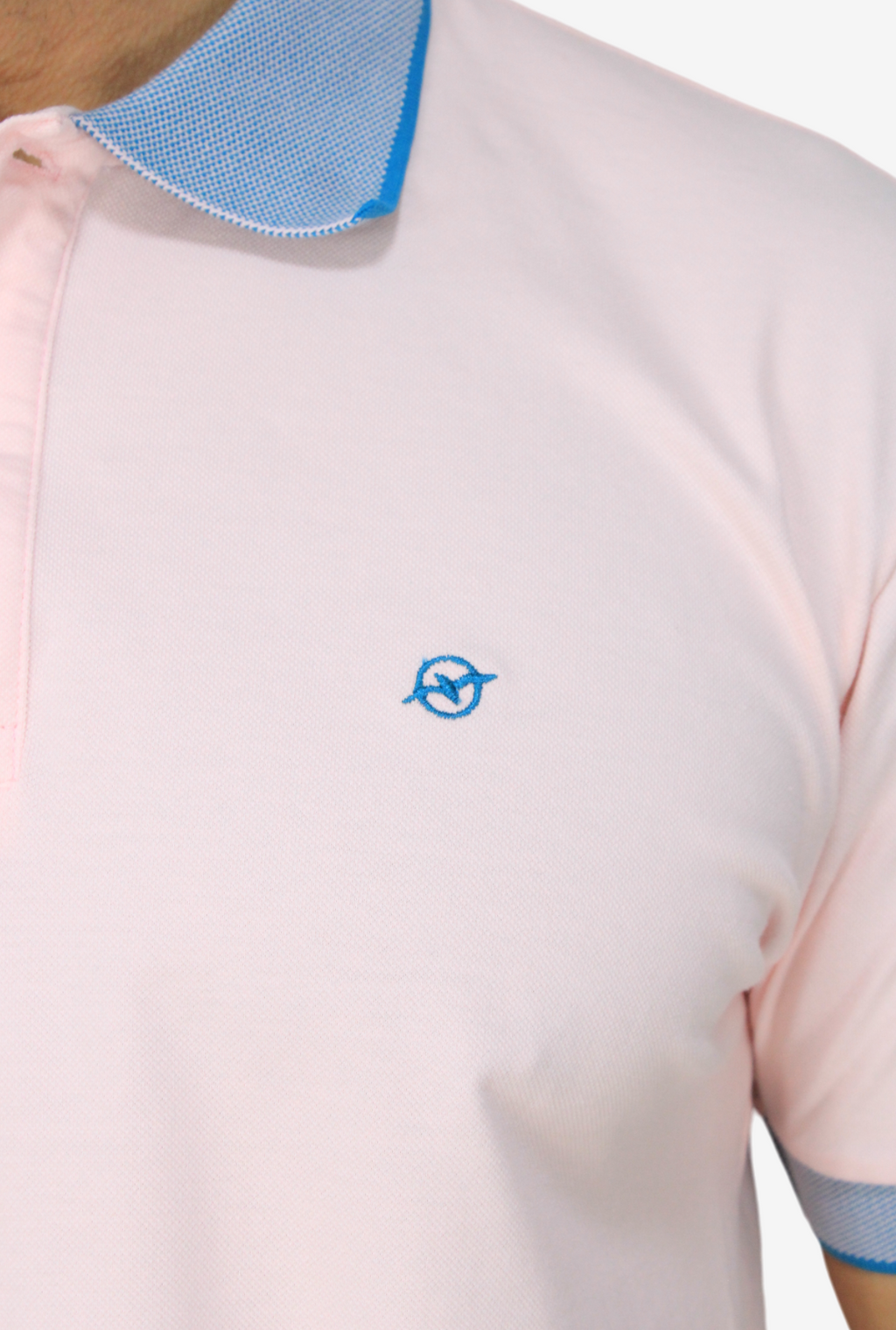 Camiseta Tipo Polo Rosada Para Hombre DMCPM010