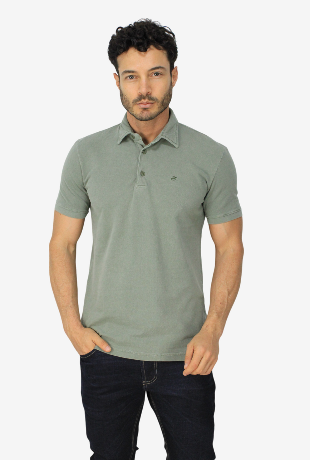 Camiseta Tipo Polo Verde Para Hombre  DMCPT01