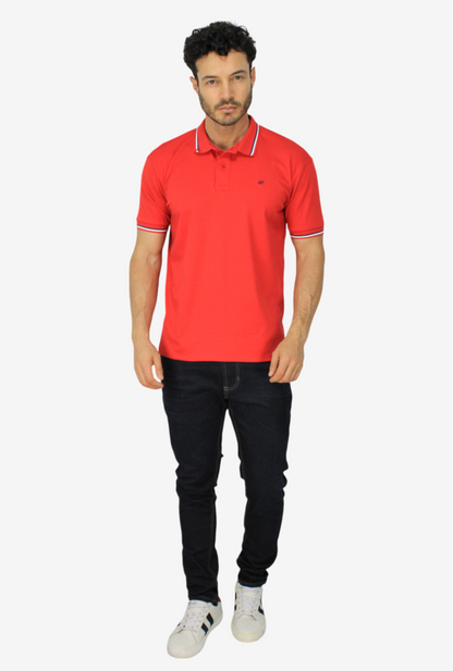 Camiseta Tipo Polo Rojo Para Hombre DMPOUT03