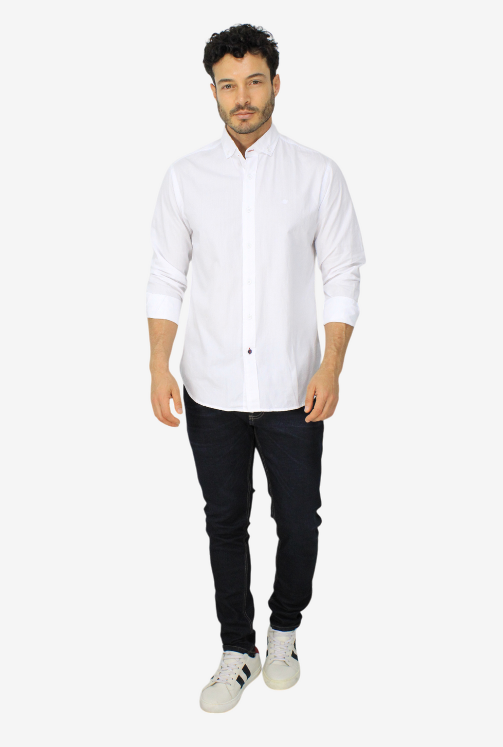 Camisa Manga Larga Blanca Para Hombre  DMCMLT01