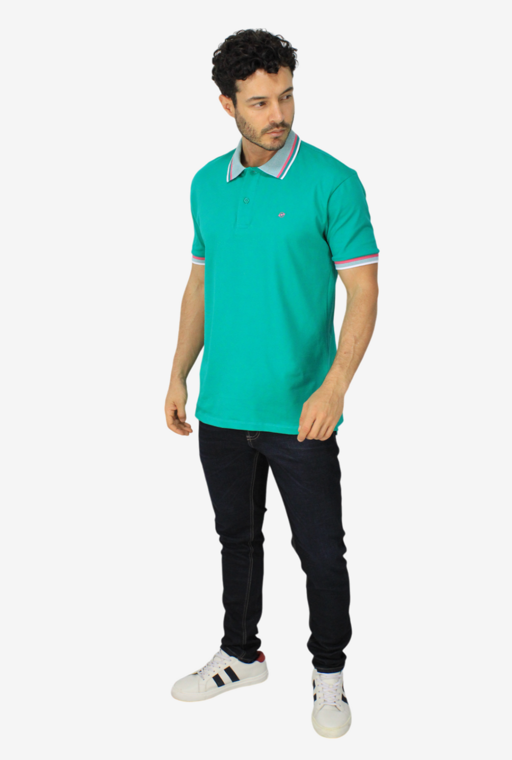 Camiseta Tipo Polo Verde Para Hombre DMCPM011