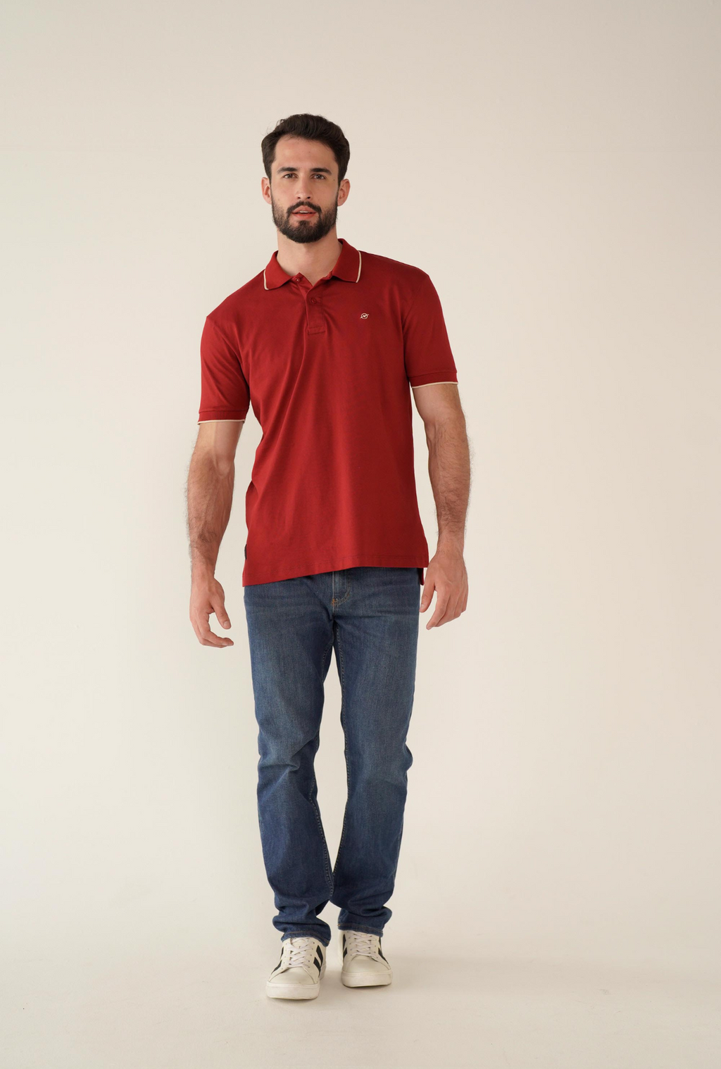 Camiseta Tipo Polo Roja Para Hombre DMCPM010
