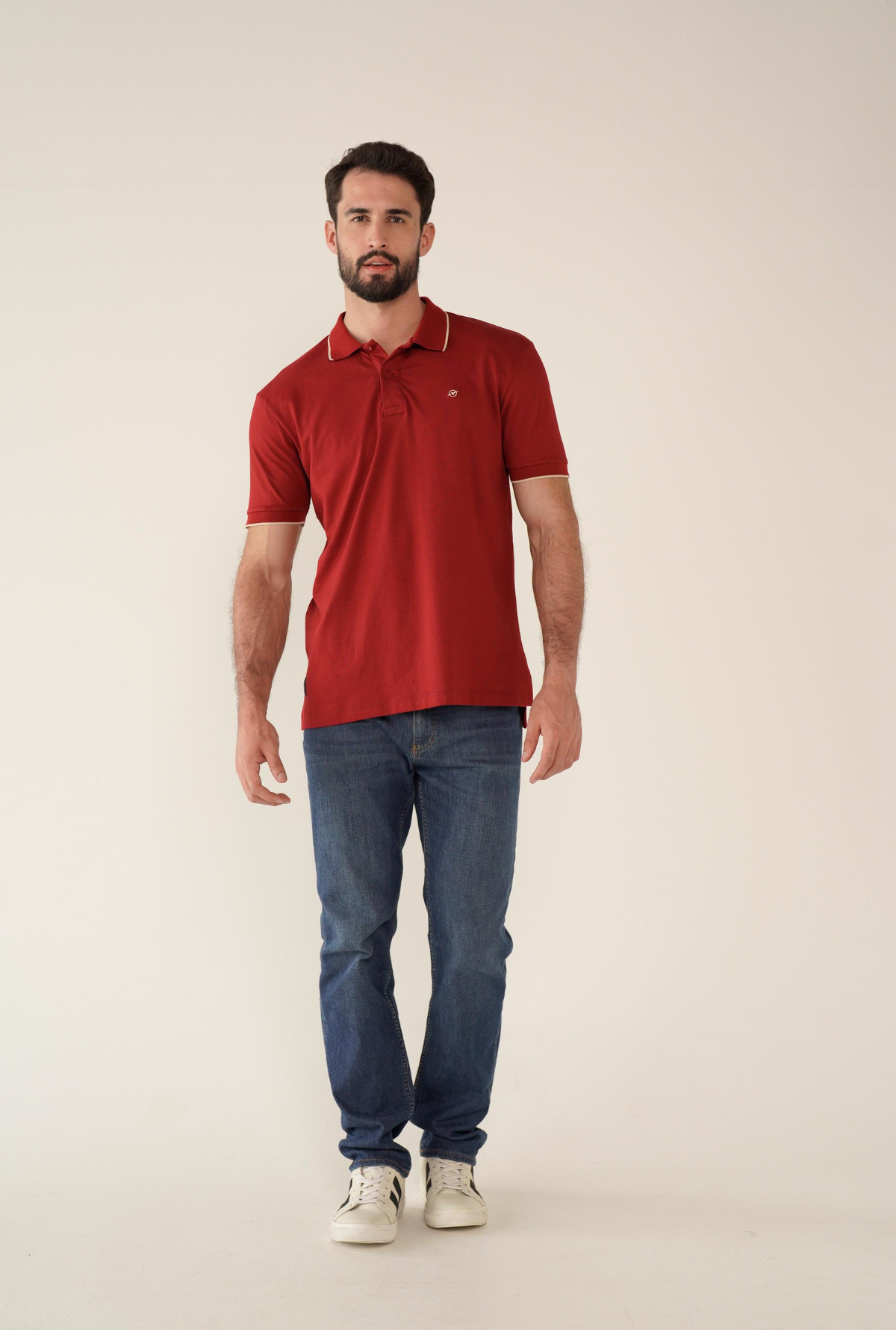 Camiseta Tipo Polo Roja Para Hombre DMCPM010
