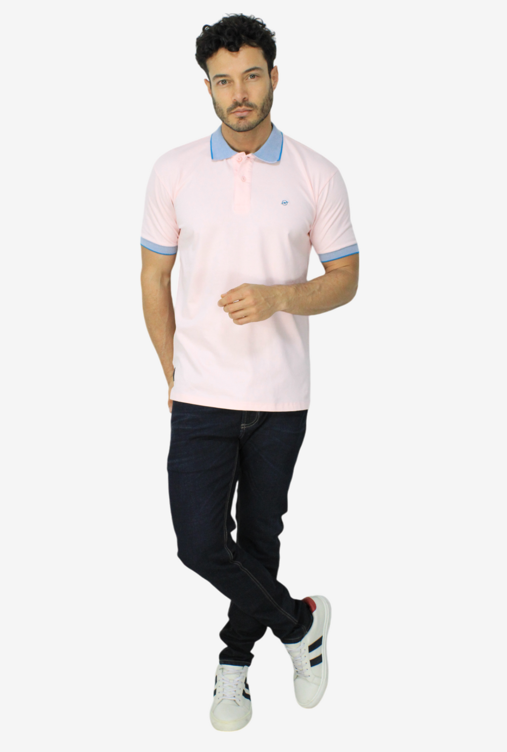 Camiseta Tipo Polo Rosada Para Hombre DMCPM010