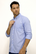 CAMISA MANGA LARGA CUADROS AZUL PARA HOMBRE