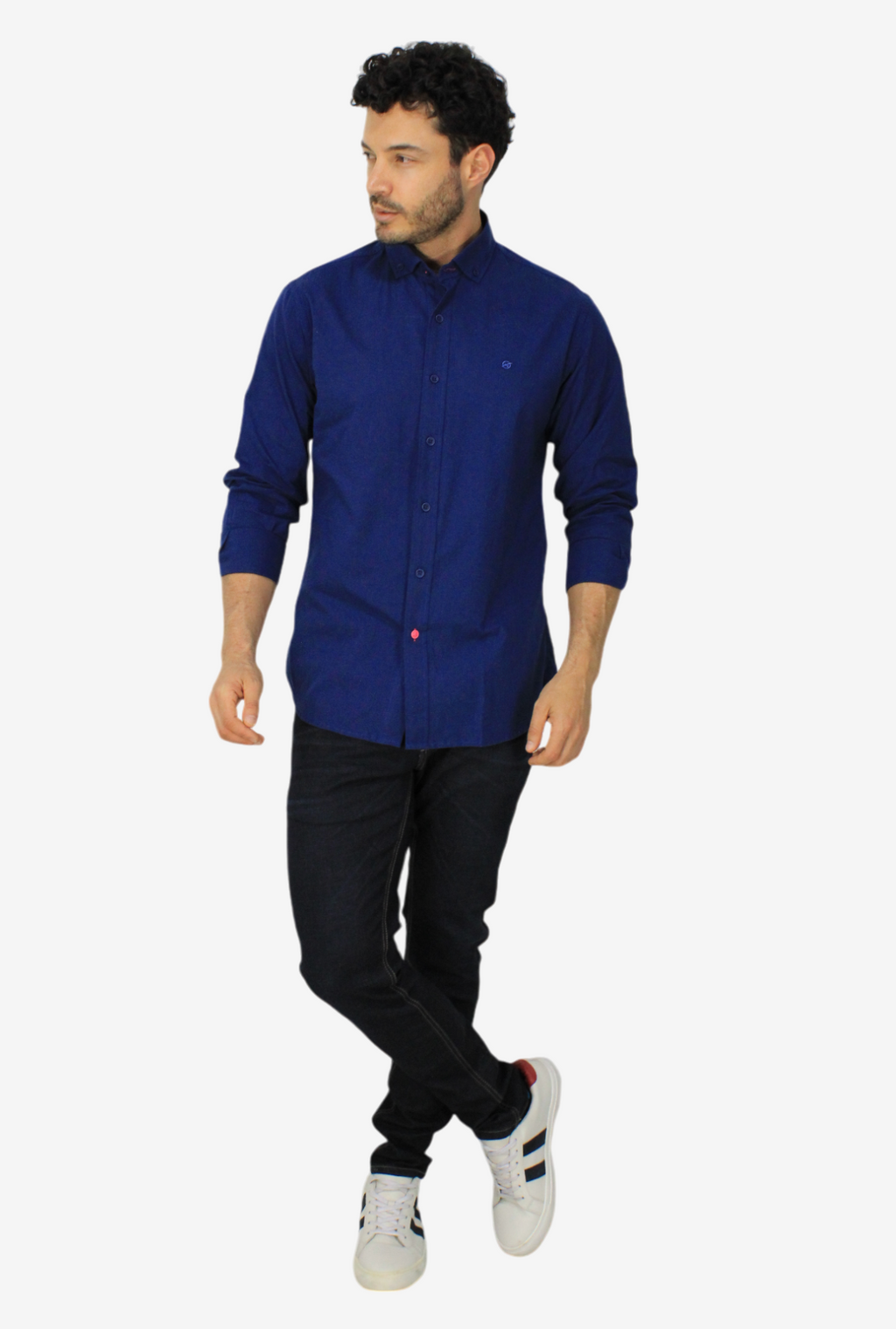 Camisa Manga Larga Azul Para Hombre  DMCMLT01