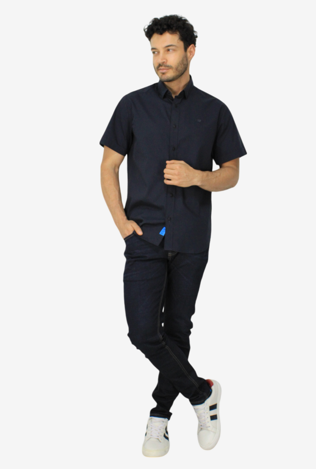 Camisa Manga Corta Negro Para Hombre DMCMC15