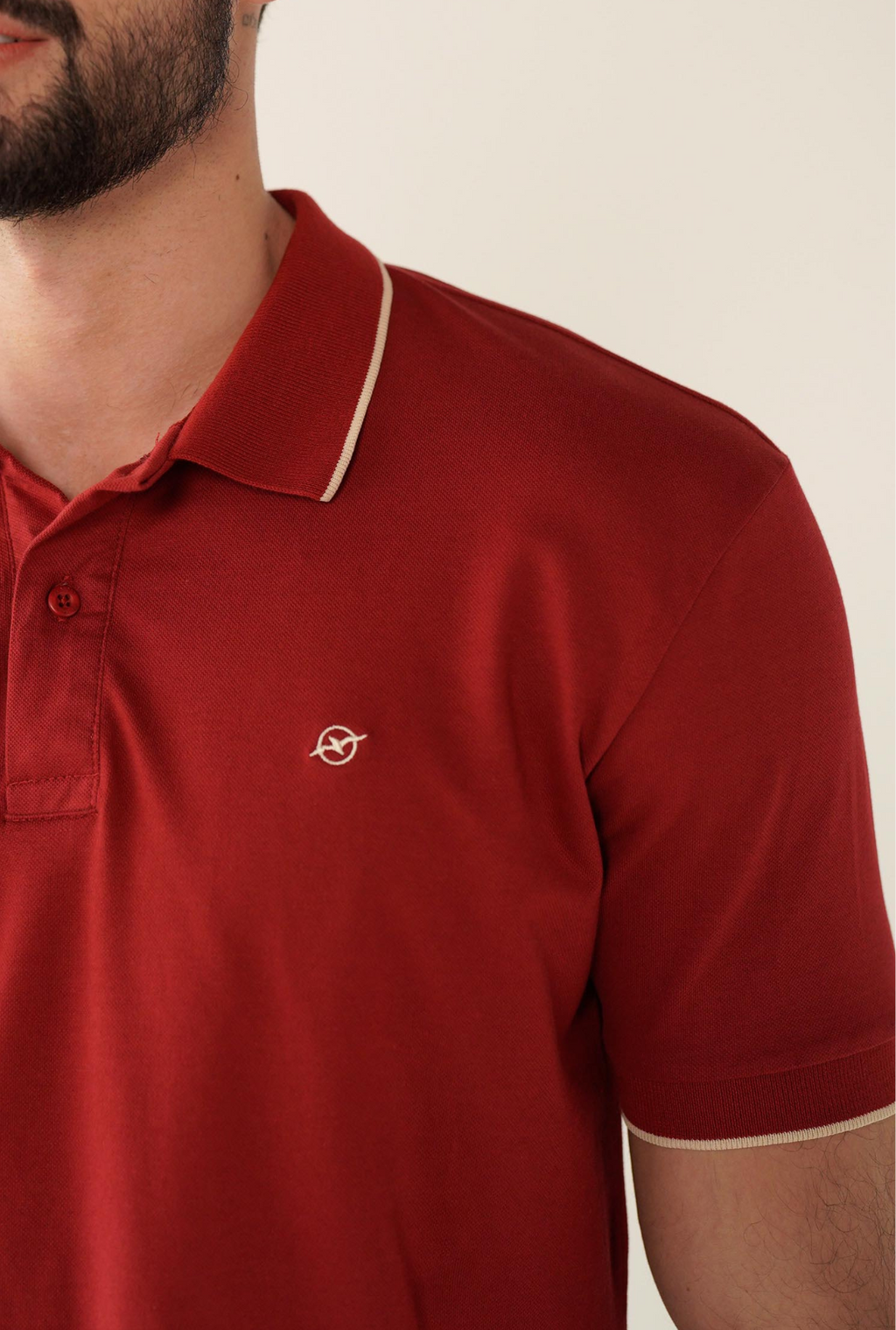 Camiseta Tipo Polo Roja Para Hombre DMCPM010