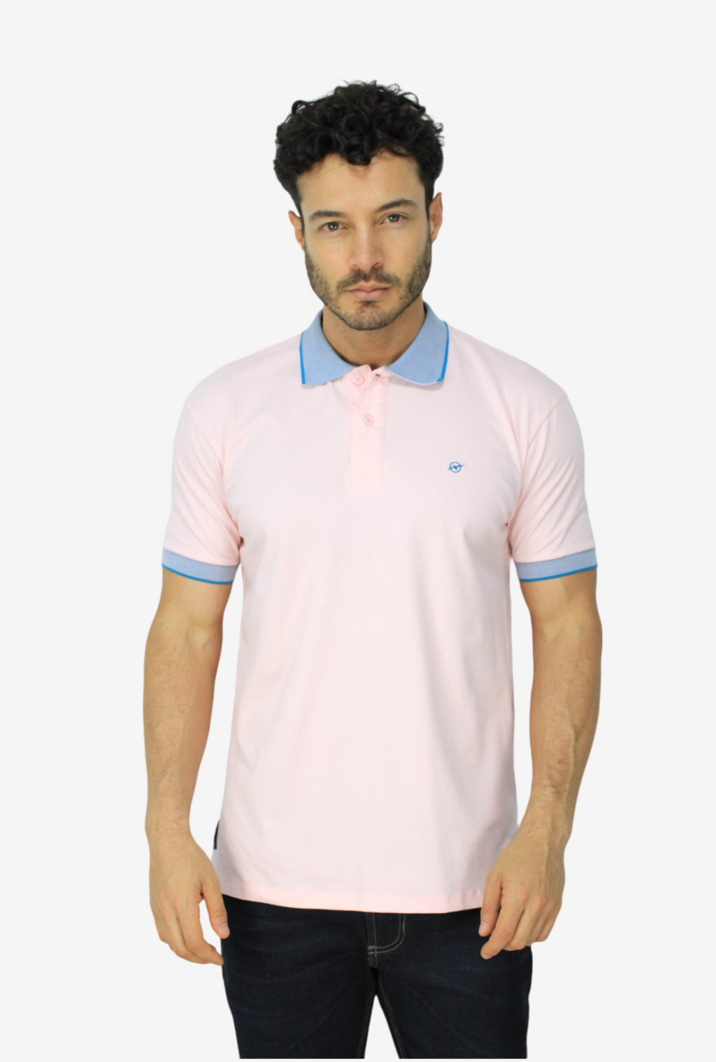Camiseta Tipo Polo Rosada Para Hombre DMCPM010