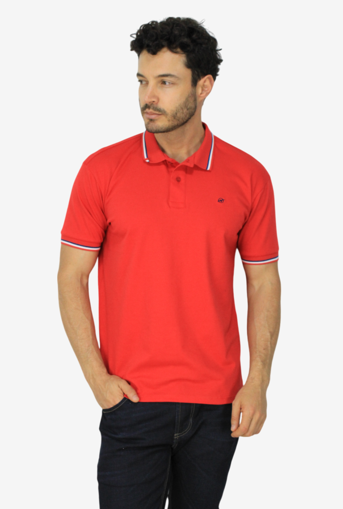 Camiseta Tipo Polo Rojo Para Hombre DMPOUT03