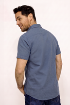 CAMISA MANGA CORTA azul para hombre
