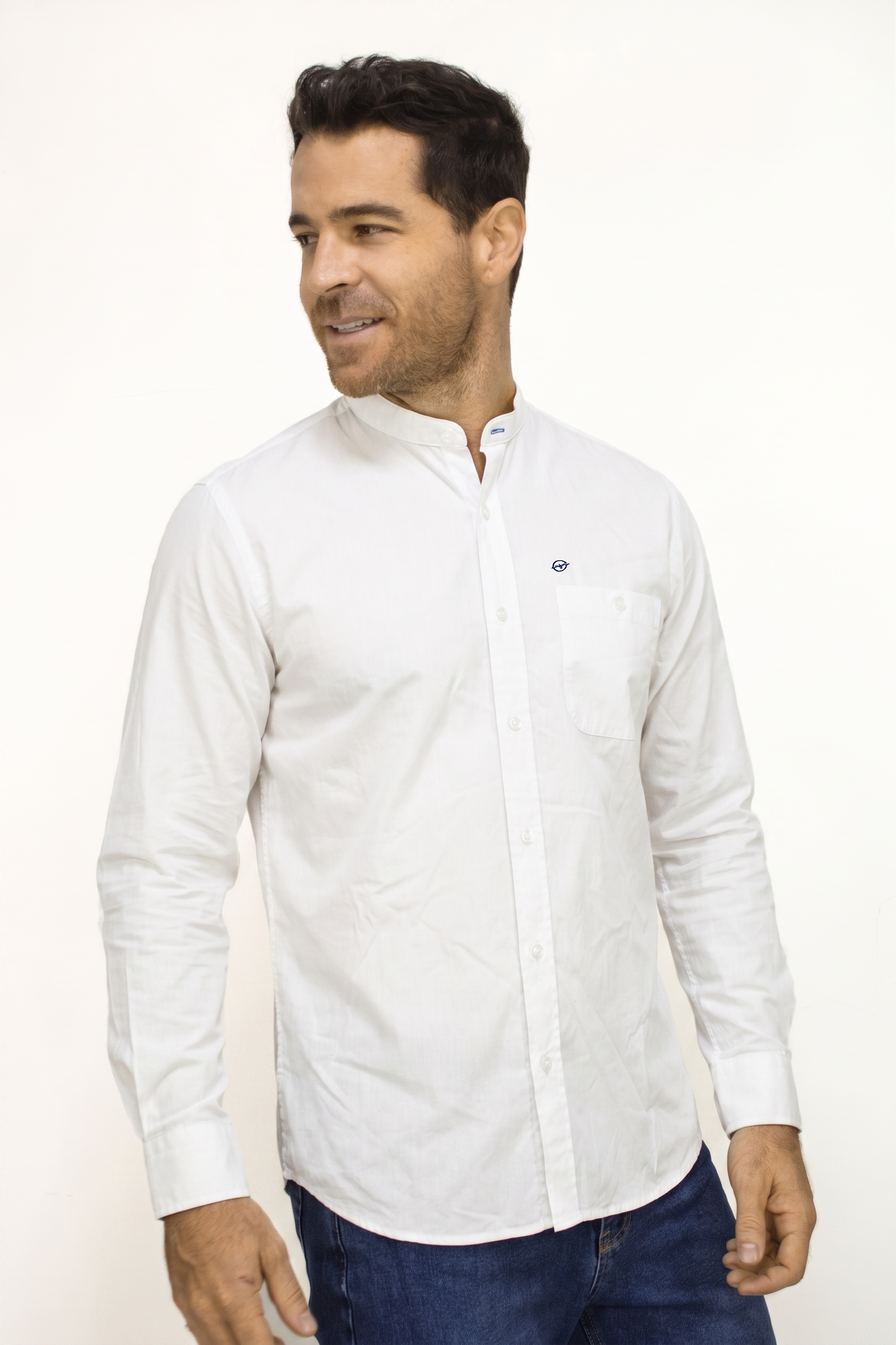 CAMISA CUELLO MAO MARFIL PARA HOMBRE