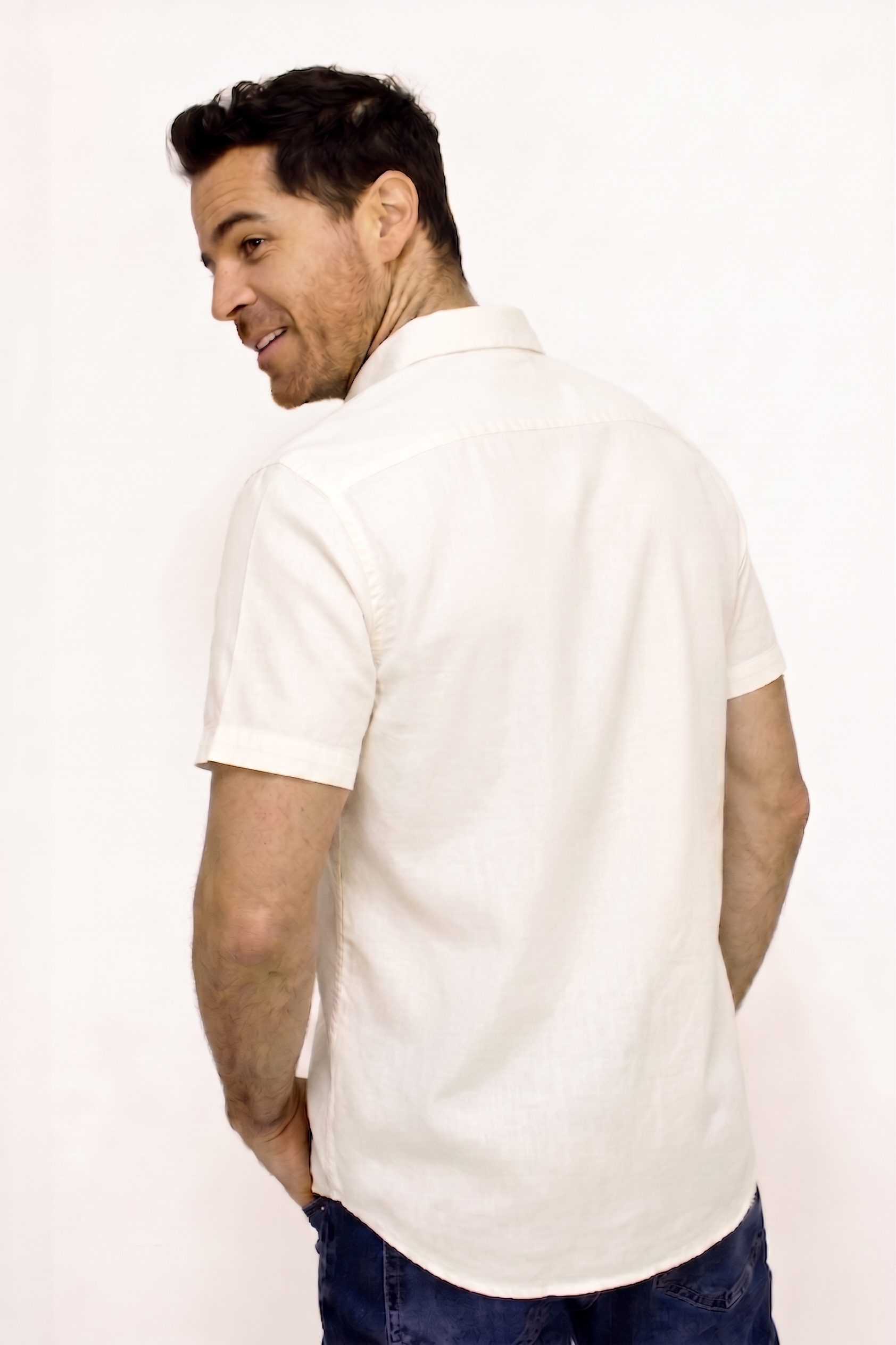 CAMISA MANGA CORTA OUTLAND MARFIL PARA HOMBRE