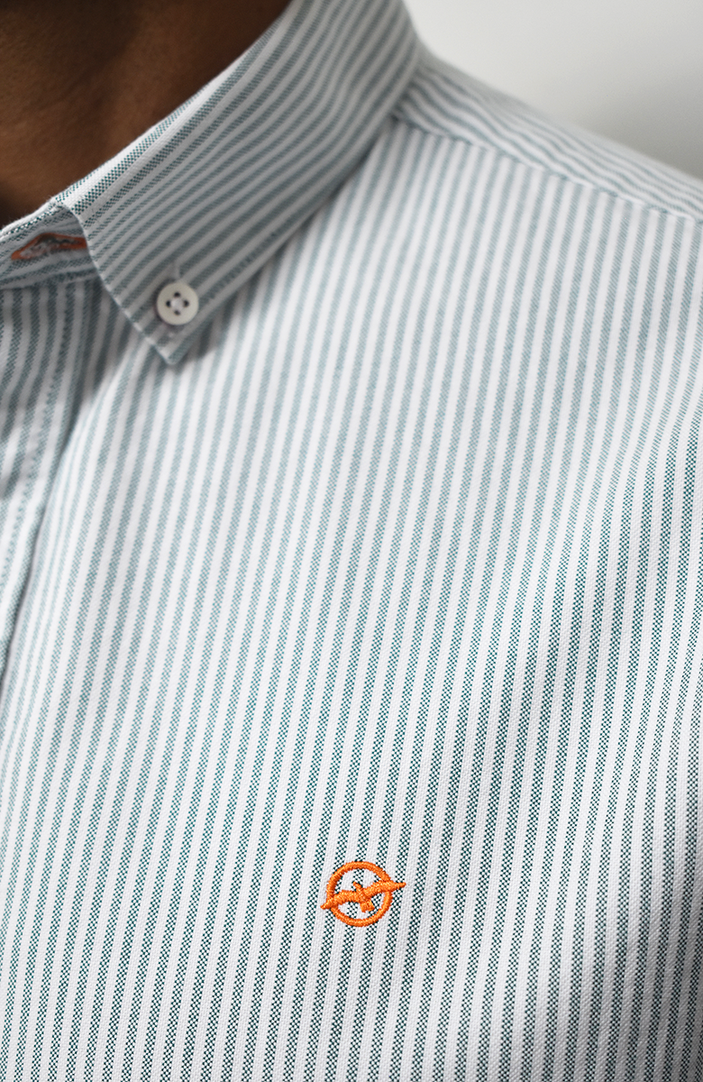 Camisa manga larga Oxford Verde para Hombre