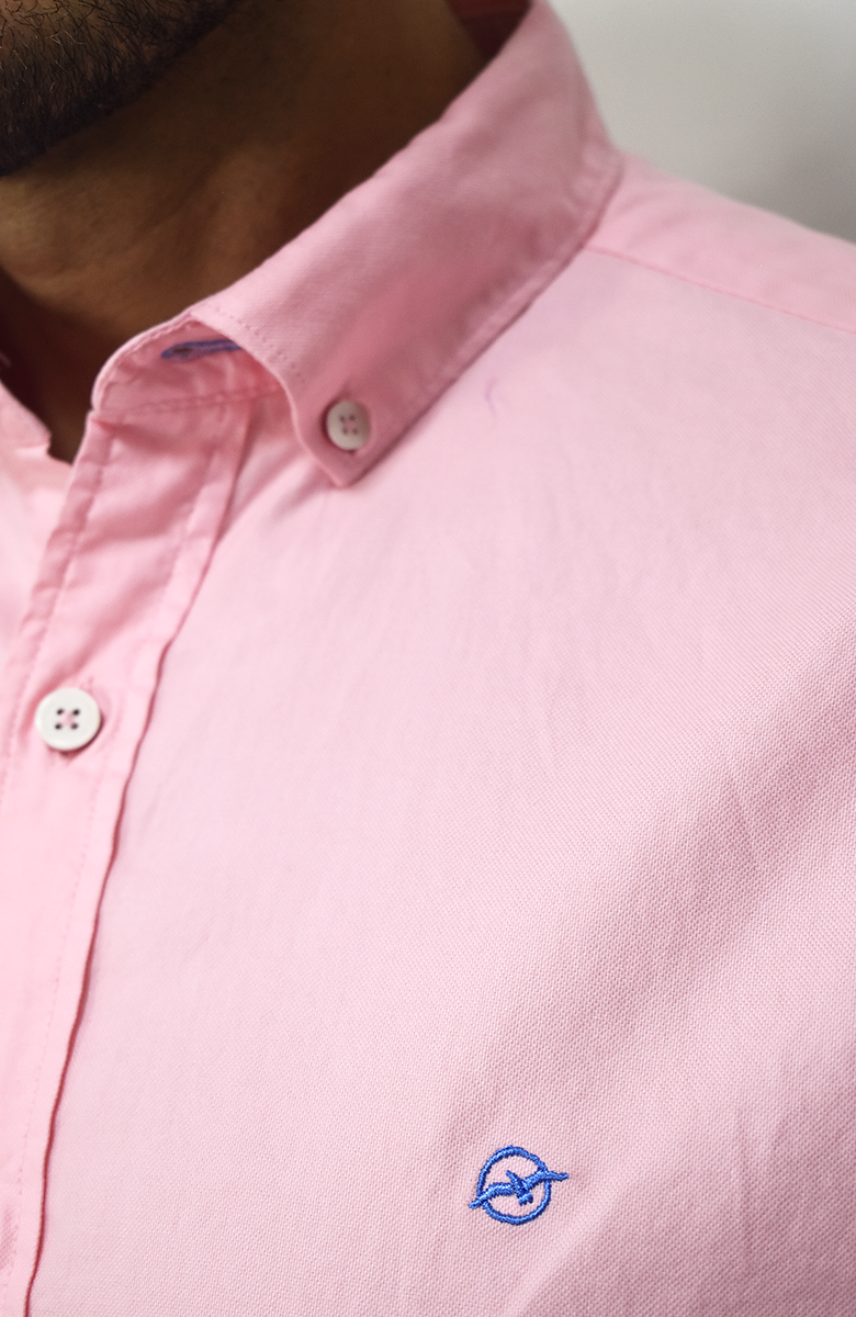 Camisa manga larga Oxford Rosada para Hombre