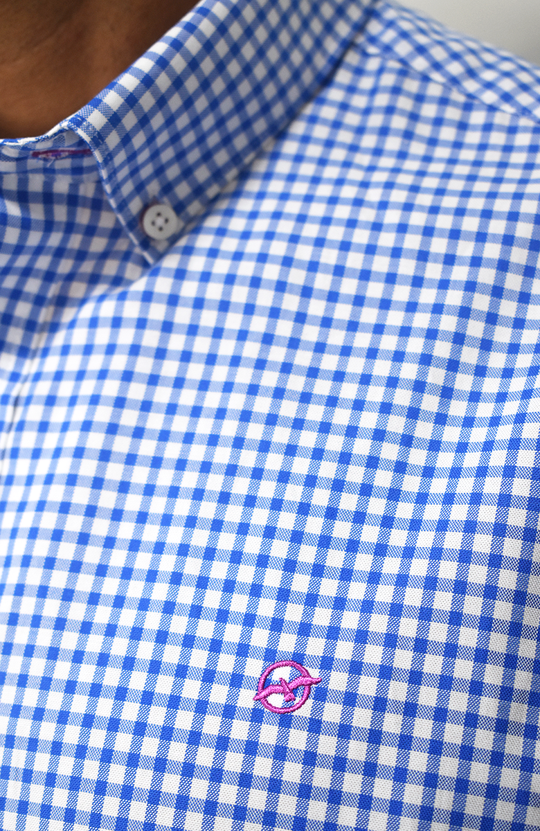 Camisa manga larga a cuadros Azul para Hombre