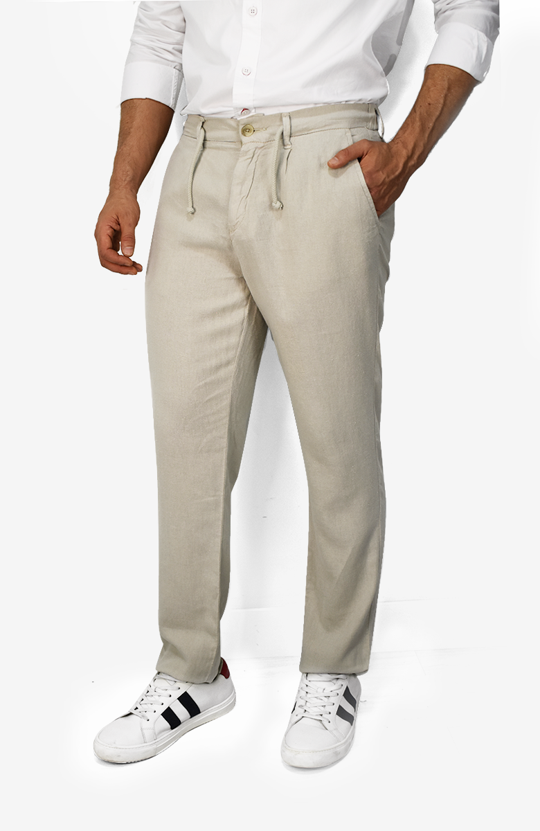 Pantalón En Lino Arena Para Hombre