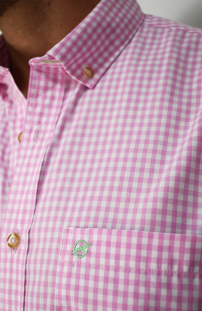 Camisa Manga Larga Rosada a cuadros para Hombre