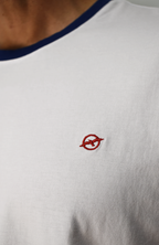 Camiseta cuello en contraste Blanco Para Hombre