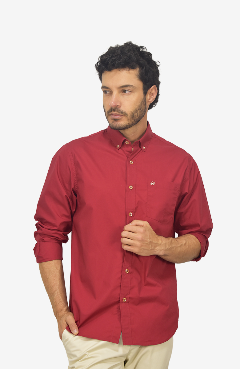 Camisa manga larga  Vino para Hombre