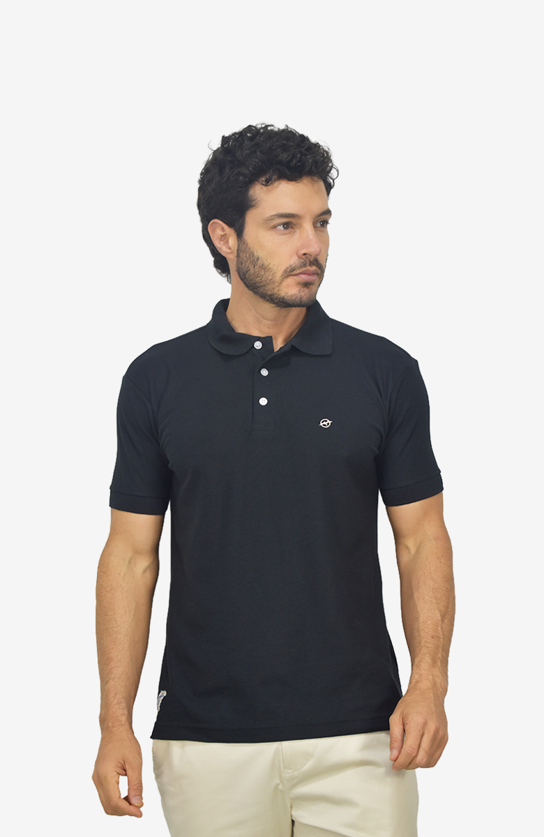 Camiseta tipo polo Negro para Hombre