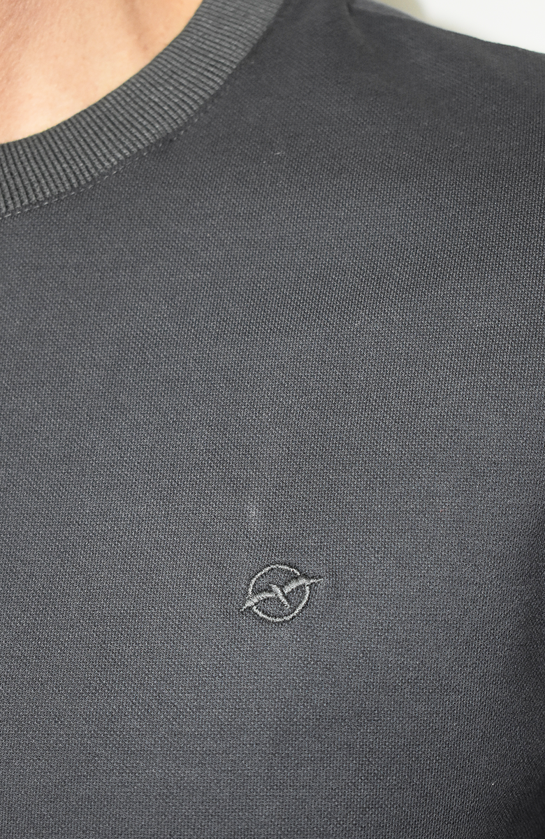 Camiseta básica en piqué Gris para Hombre