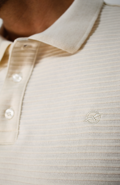 Camiseta tipo Polo texturizada Blanca para Hombre