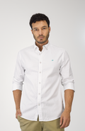 Camisa Manga Larga Oxford Blanco para Hombre