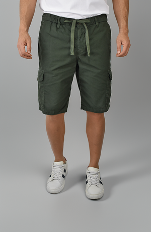 Bermuda Tipo Cargo Verde Militar Para Hombre
