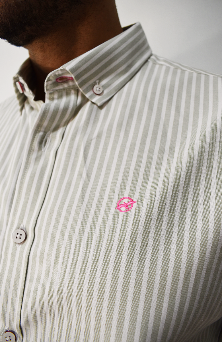 Camisa Manga Larga Verde Claro para Hombre