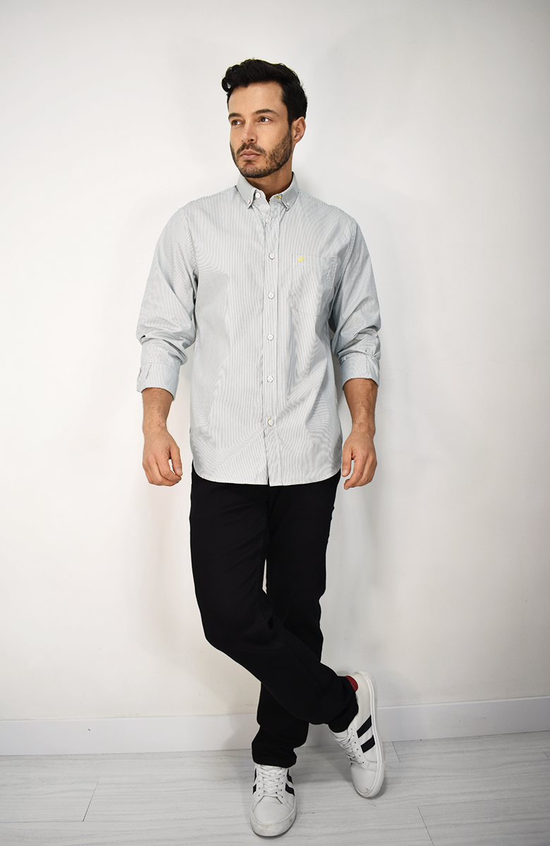Camisa Manga Larga Verde claro para Hombre