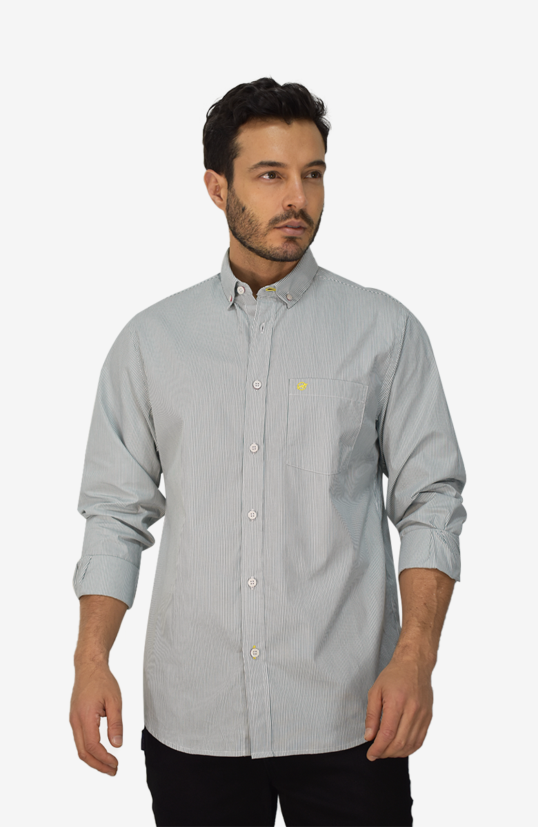 Camisa Manga Larga Verde claro para Hombre